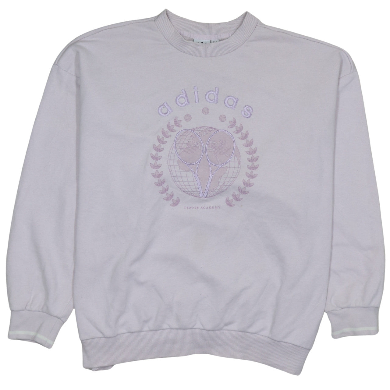 Adidas Womens Beige Tennis Academy Sweatshirt Size 12 Cotton Blend