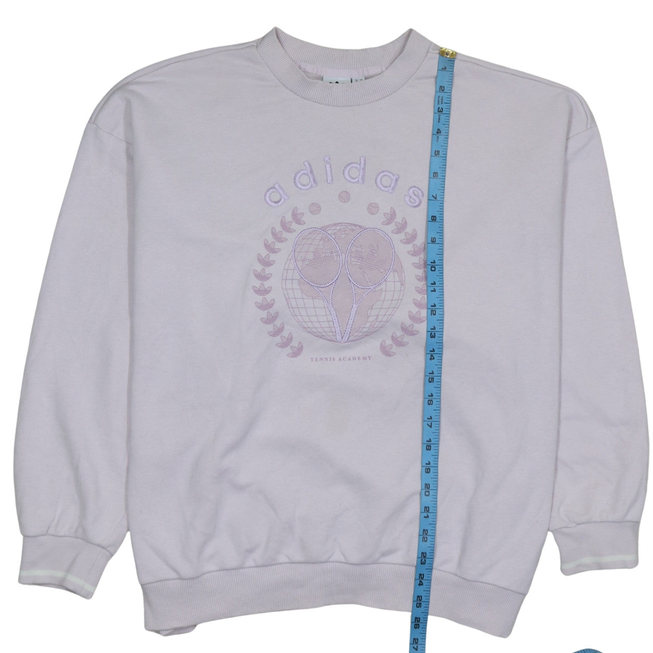 Adidas Womens Beige Tennis Academy Sweatshirt Size 12 Cotton Blend