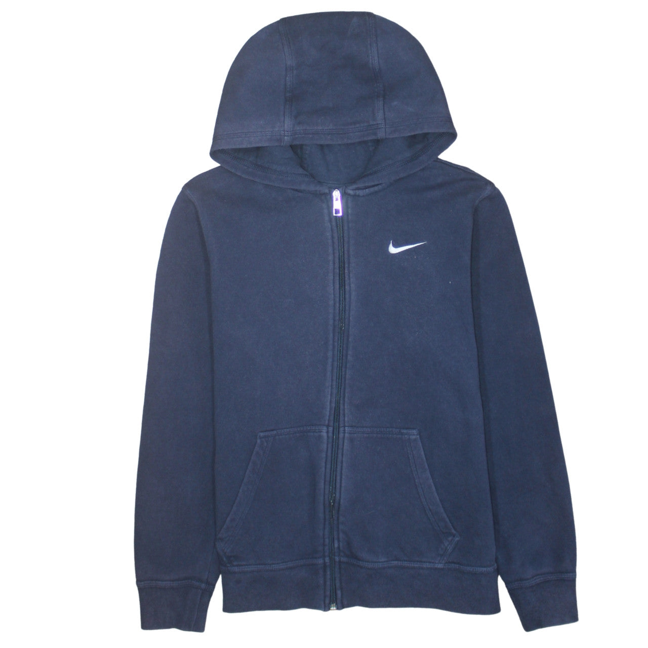 Nike Boys Navy Blue Full Zip Hoodie XL 13-15 Years Cotton Blend