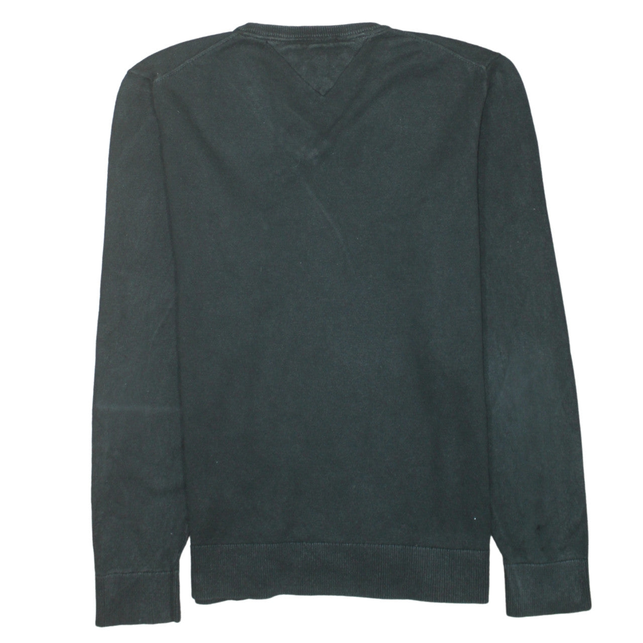 Tommy Hilfiger Men Black V-Neck Cotton Pullover Jumper M