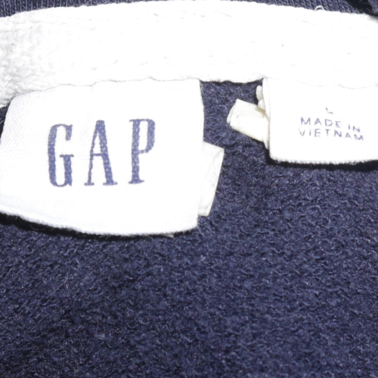 GAP Womens Navy Blue Full Zip Hoodie L Hooded Cotton Blend Sweatshirt