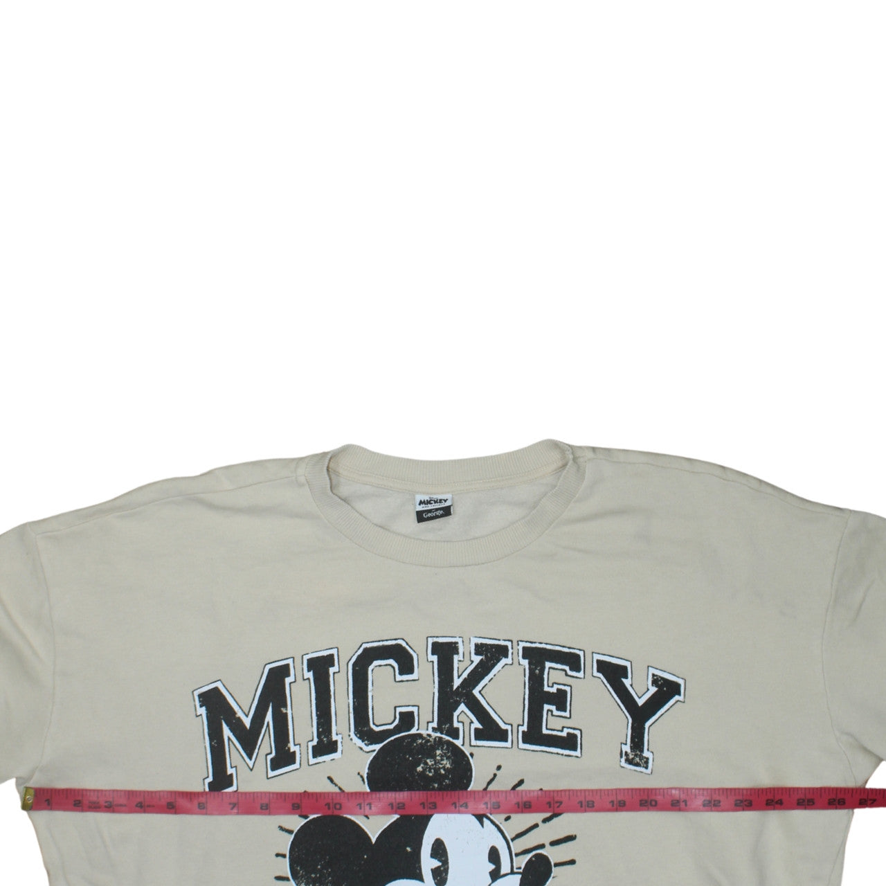 Disney Mickey & Friends at George Beige Women's XL Pullover Sweatshirt