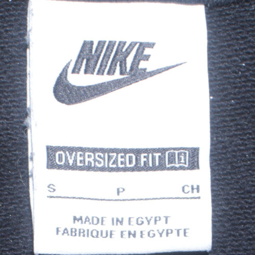 Nike Womens Black Oversized 1/4 Zip Sweatshirt S Logo Pullover