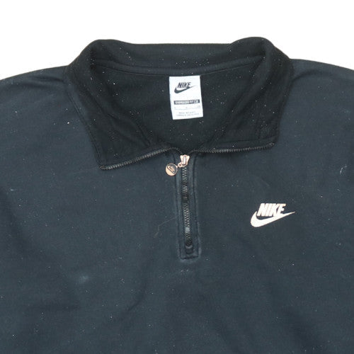 Nike Womens Black Oversized 1/4 Zip Sweatshirt S Logo Pullover