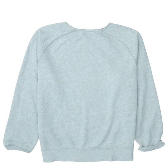 Nike Women Grey Crew Neck Pullover Sweatshirt L Cotton Blend Logo
