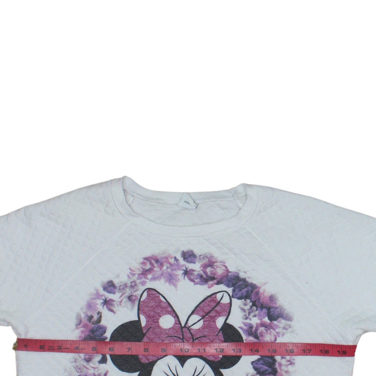 Disney Tu Women White Minnie Mouse Floral Sweatshirt Size 10