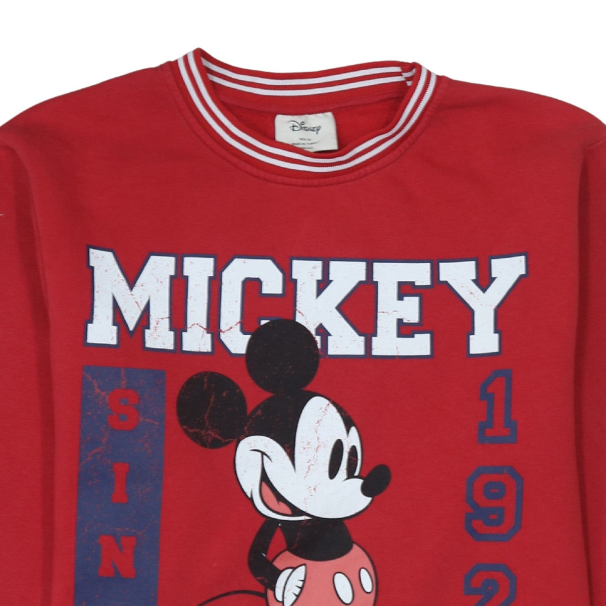 Disney Mens Red Mickey Mouse XL Pullover Sweatshirt