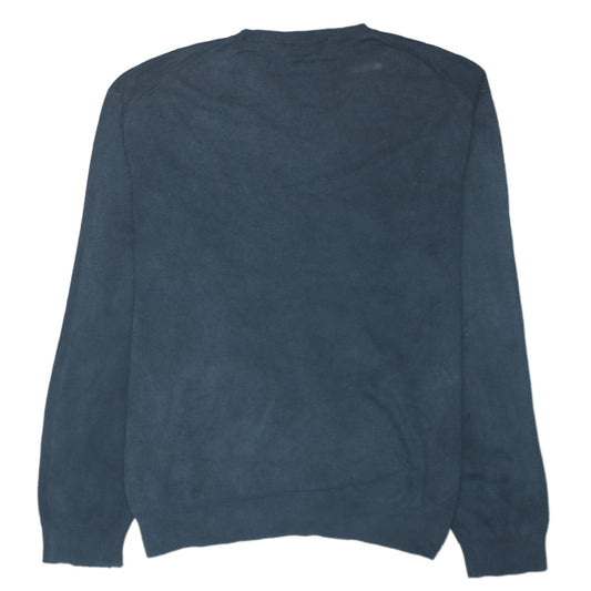 Ralph Lauren Men's Blue V-Neck Pima Cotton Pullover Jumper Size L