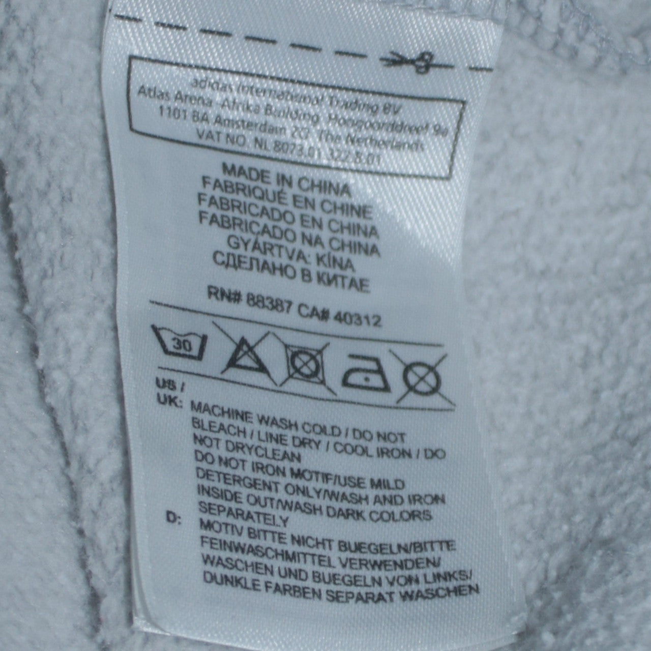 adidas Mens Grey Hoodie Medium Pullover Fleece Logo Sweatshirt