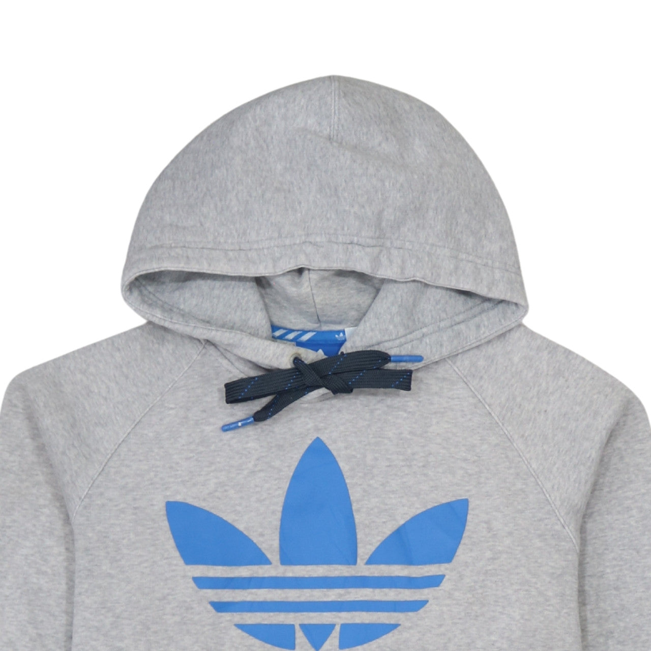 adidas Mens Grey Hoodie Medium Pullover Fleece Logo Sweatshirt