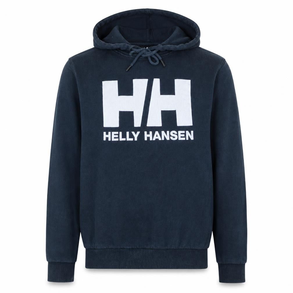 Helly Hansen Men's Blue Pullover Hoodie Small Logo Outdoor Sweatshirt