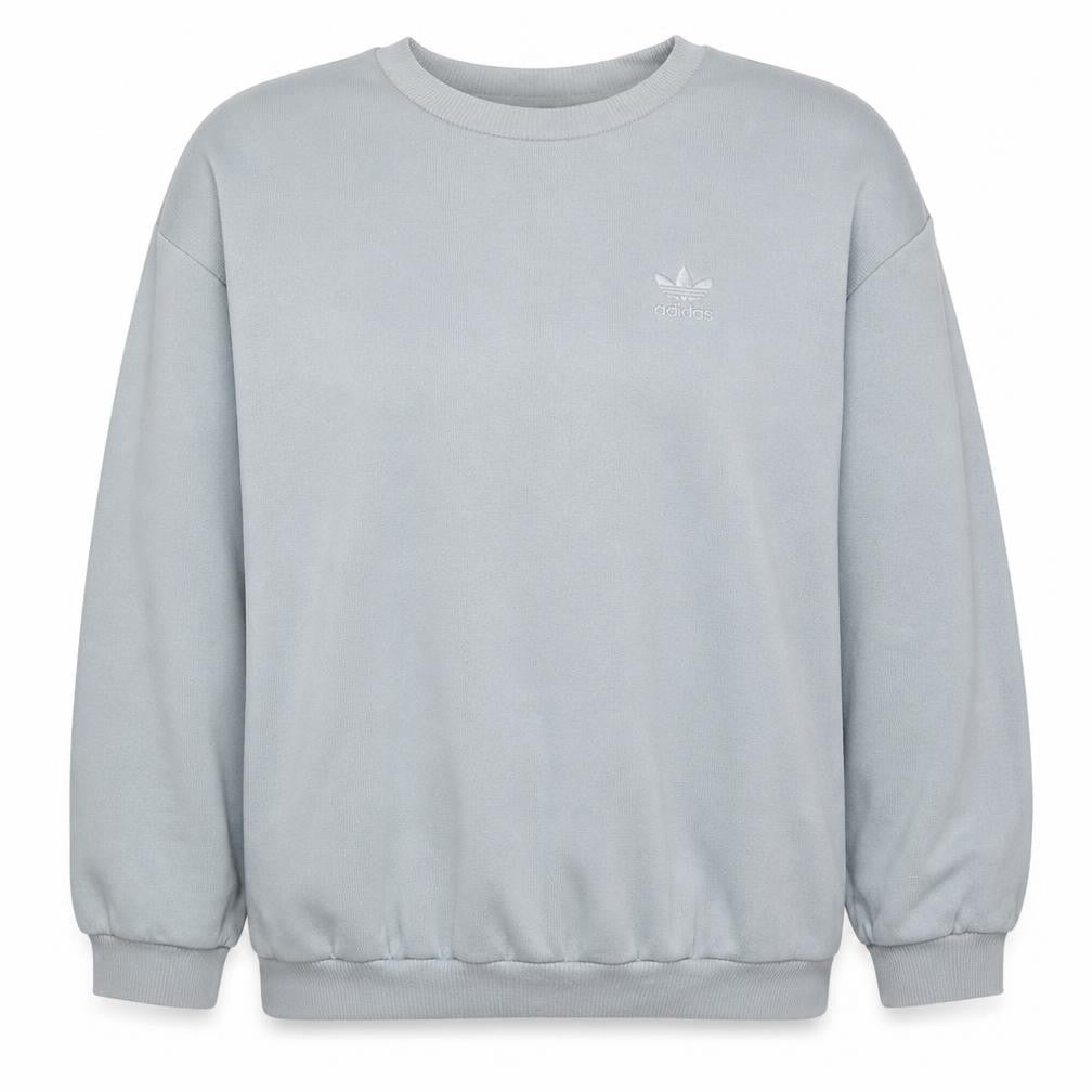 Front view of Adidas women’s grey crew neck sweatshirt, size UK 14, cotton blend