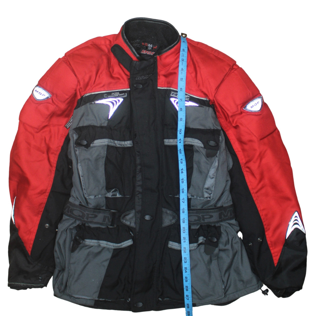 MQP Men's Red Black Motorcycle Waterproof Jacket Size 46 Nylon