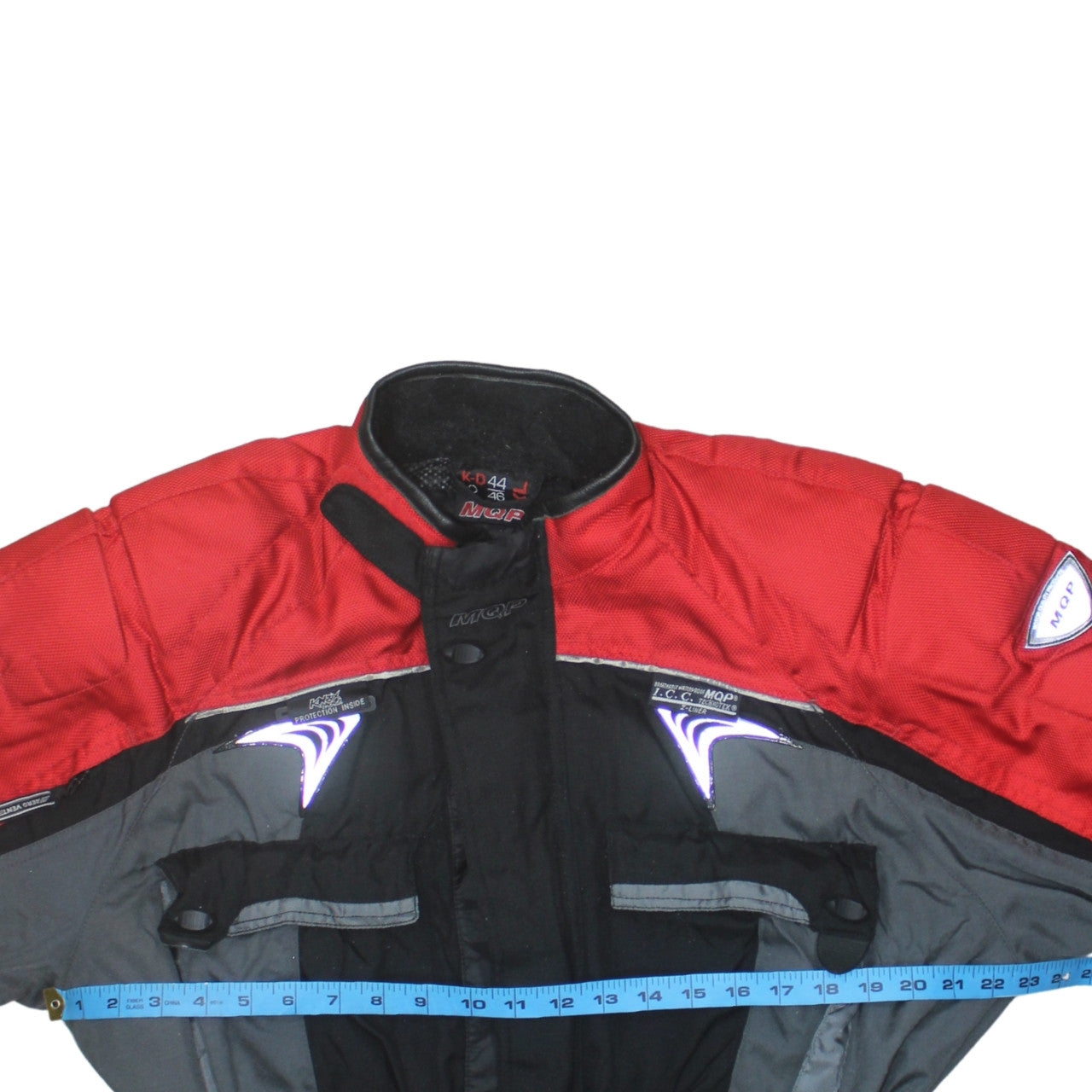 MQP Men's Red Black Motorcycle Waterproof Jacket Size 46 Nylon