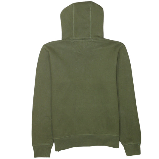 Tommy Hilfiger Men's Green Pullover Hoodie Small Logo Fleece