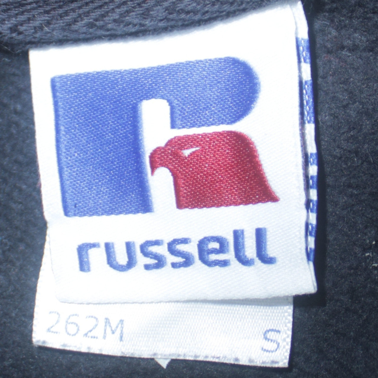 Russell Men's Black Small Crew Neck Embroidered Wolf Sweatshirt