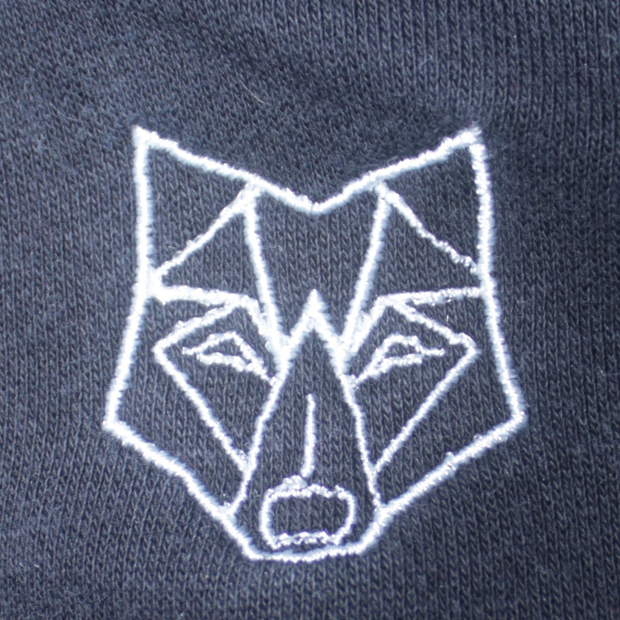 Russell Men's Black Small Crew Neck Embroidered Wolf Sweatshirt