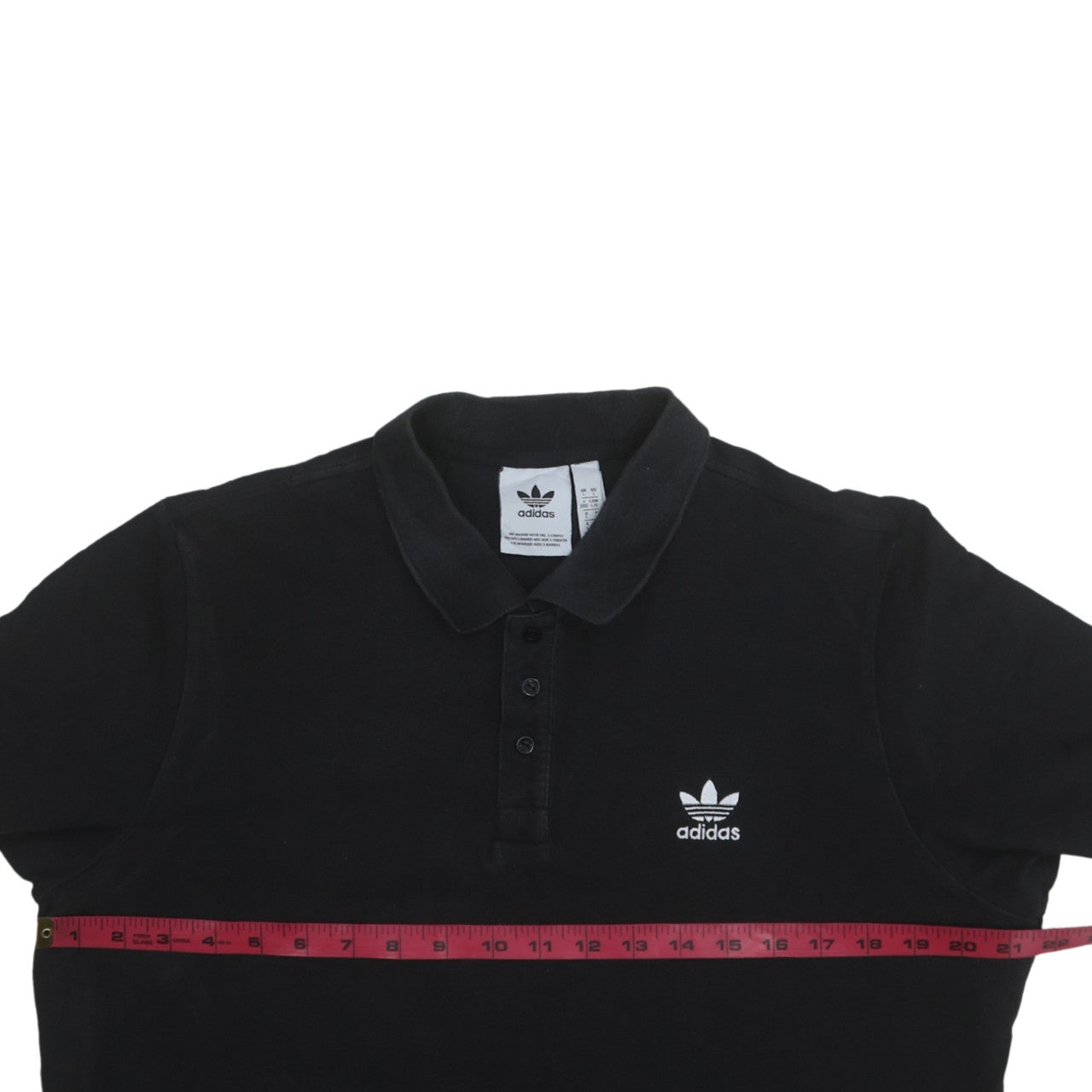 Adidas Men's Black Polo Shirt L Classic Fit Short Sleeve Cotton