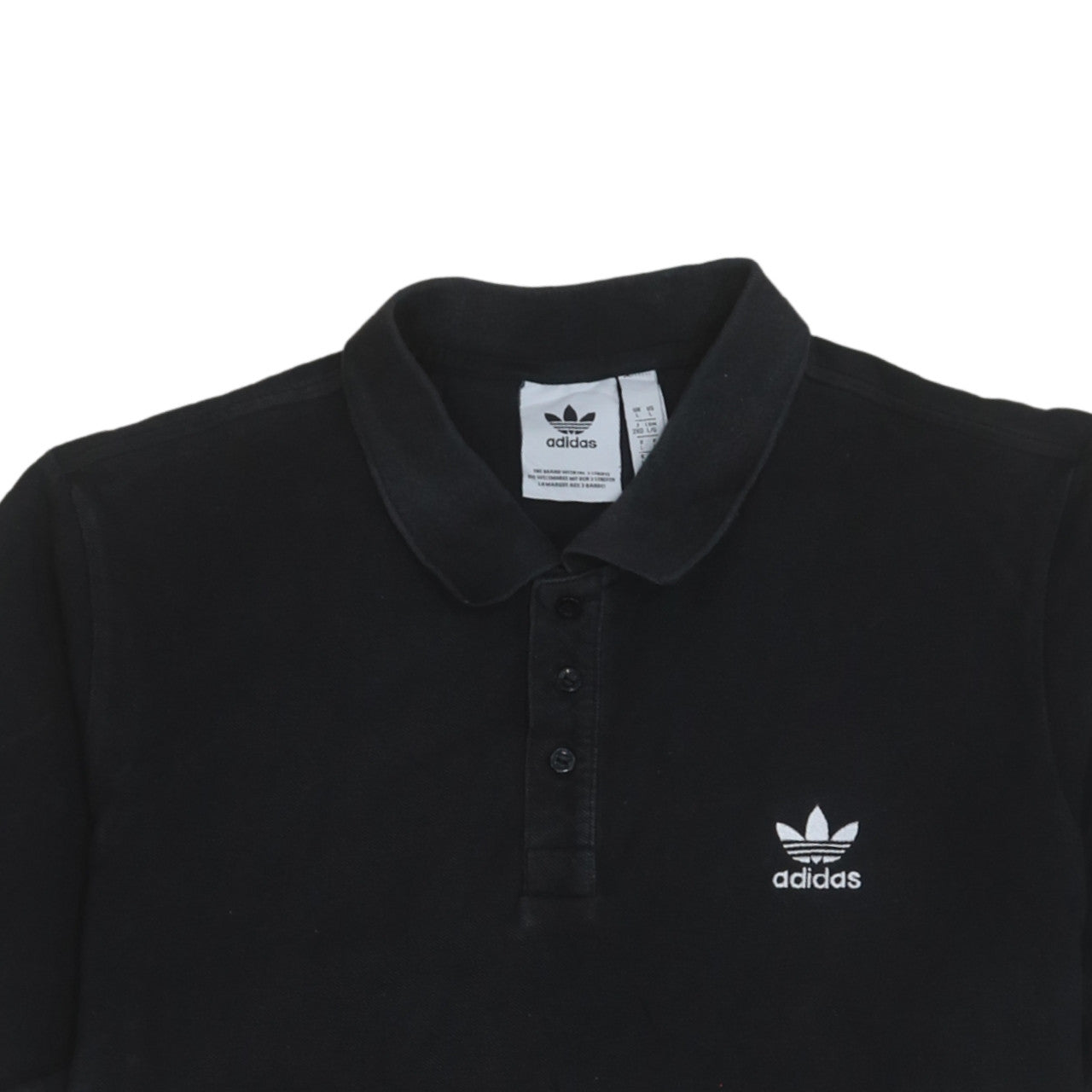 Adidas Men's Black Polo Shirt L Classic Fit Short Sleeve Cotton