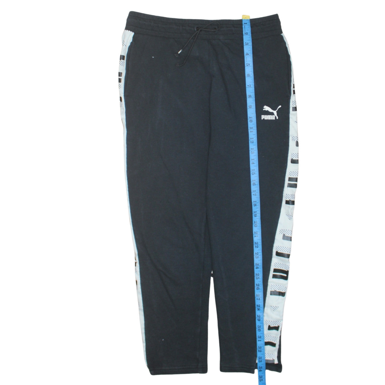 Puma Women’s Black Jogger Trousers Size 10 Side Stripe Activewear