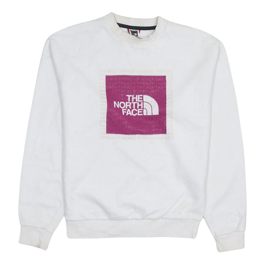 The North Face Womens White XS Pullover Sweatshirt with Logo Print