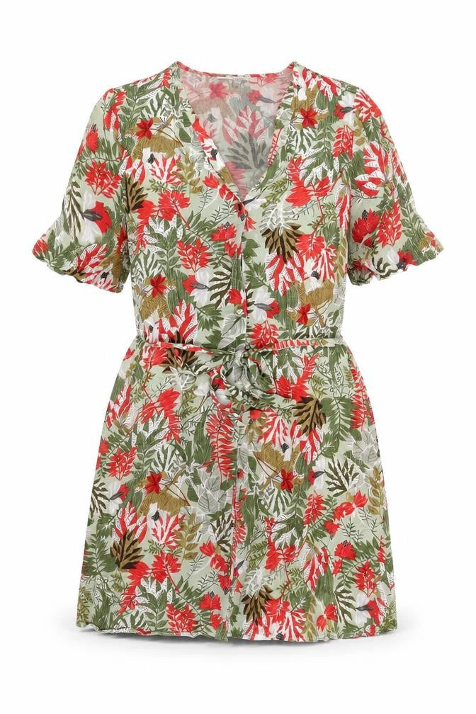 Next Womens Multicoloured Floral Short Wrap Dress Size 12