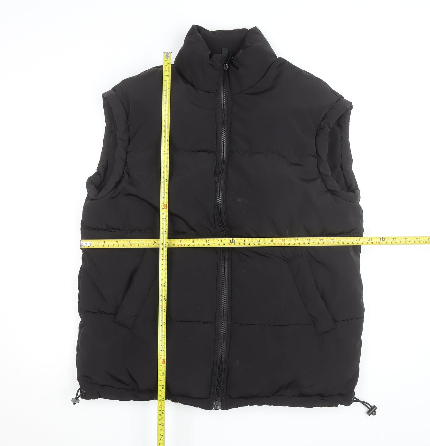 H&M Divided Mens Black Puffer Waistcoat Size S Regular Fit