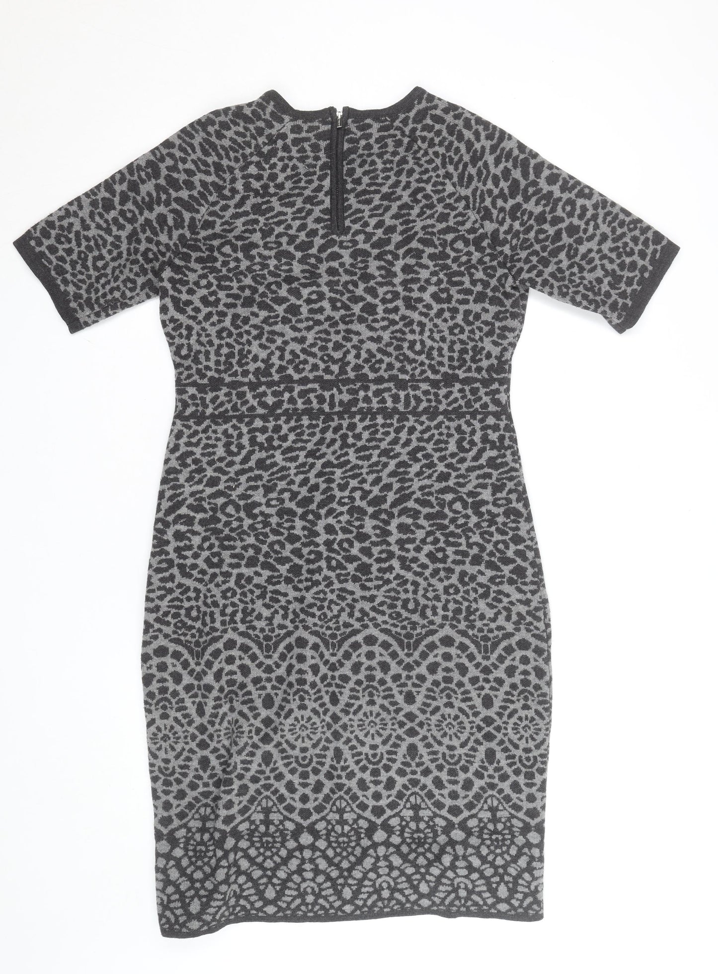Fenn Wright Manson Women’s Grey Animal Print Sheath Dress Size M