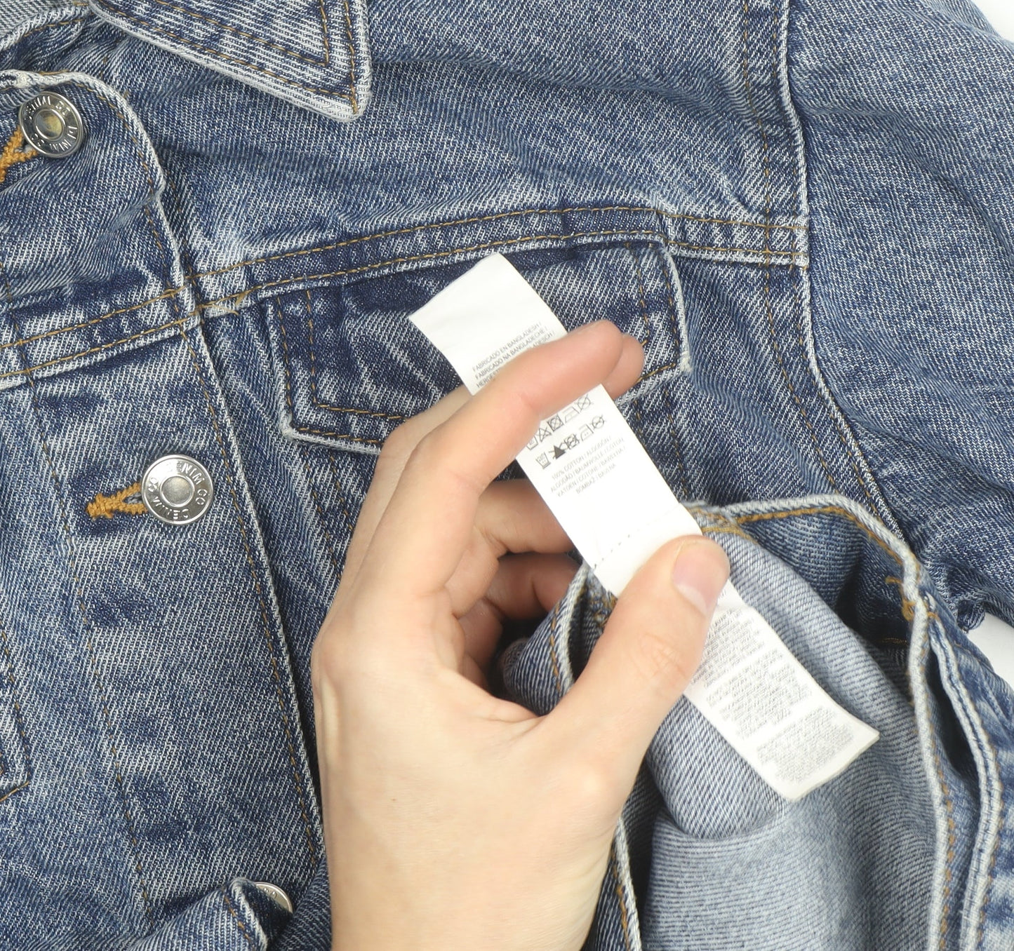 Primark Men's Blue Denim Button Jacket Size S Regular Fit