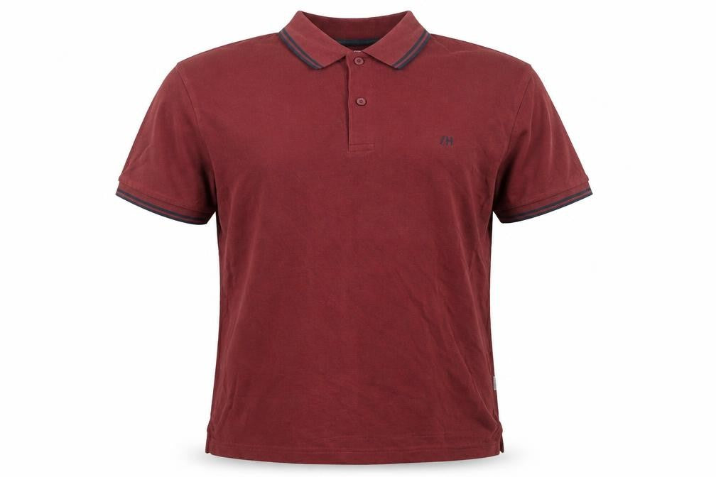 SELECTED HOMME Men’s Red Cotton Polo Shirt Size L Regular Fit