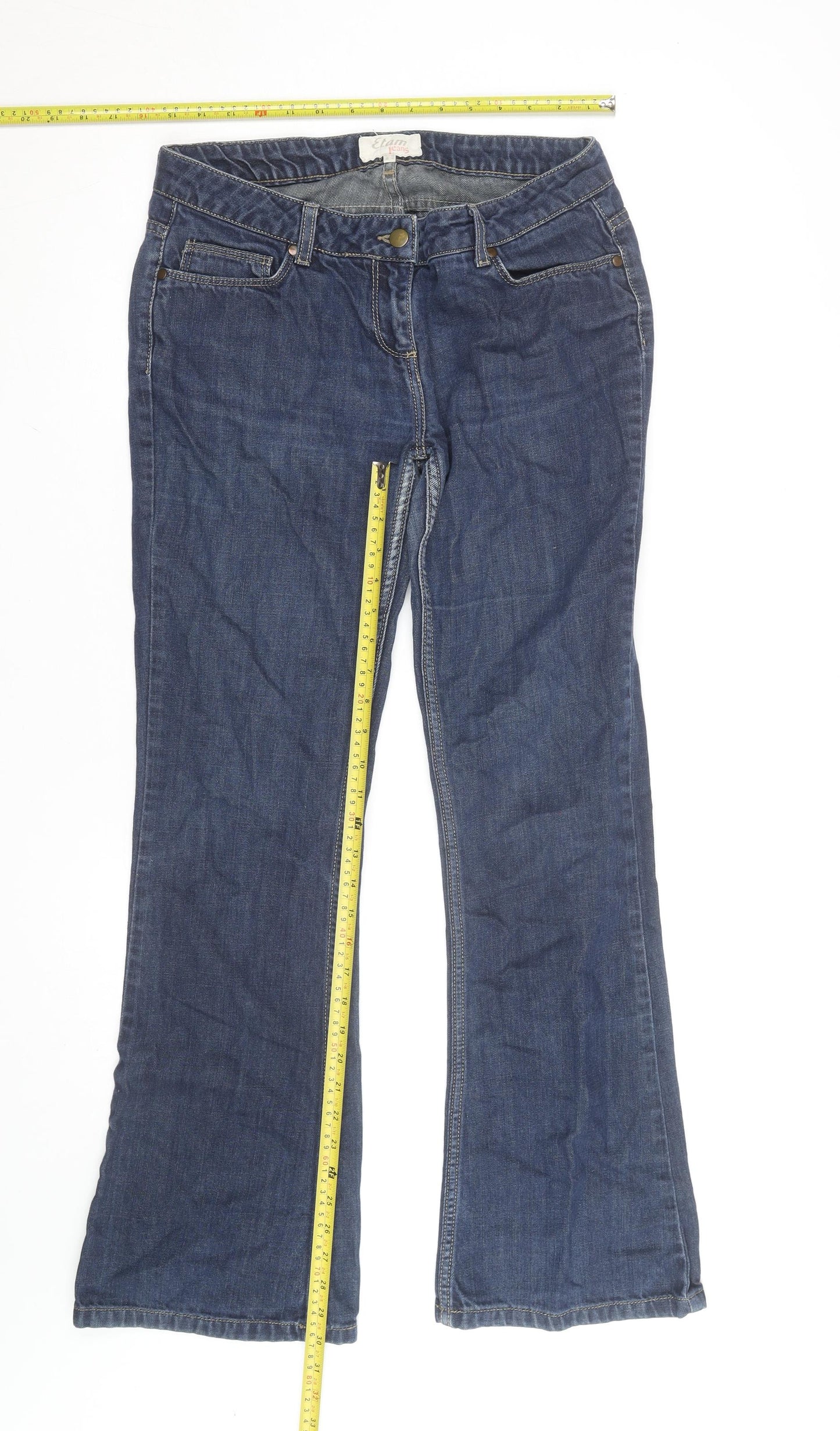 Etam Women Blue Bootcut Stretch Denim Jeans Size 14