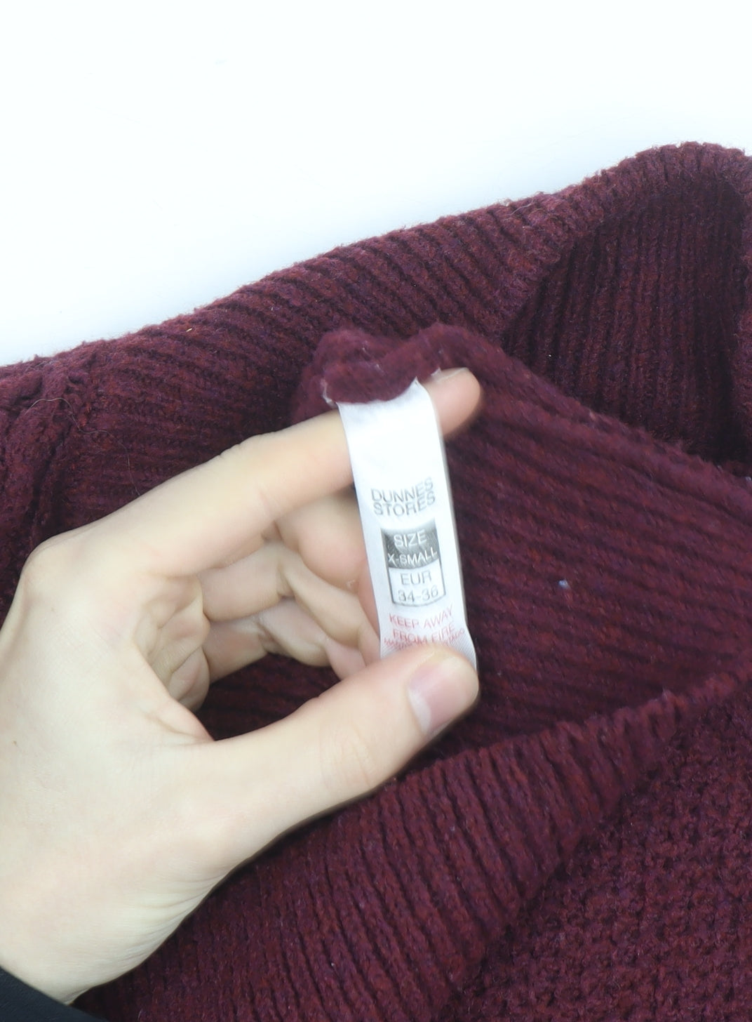 Dunnes Stores Women's Red Cable-Knit Roll Neck Jumper XS