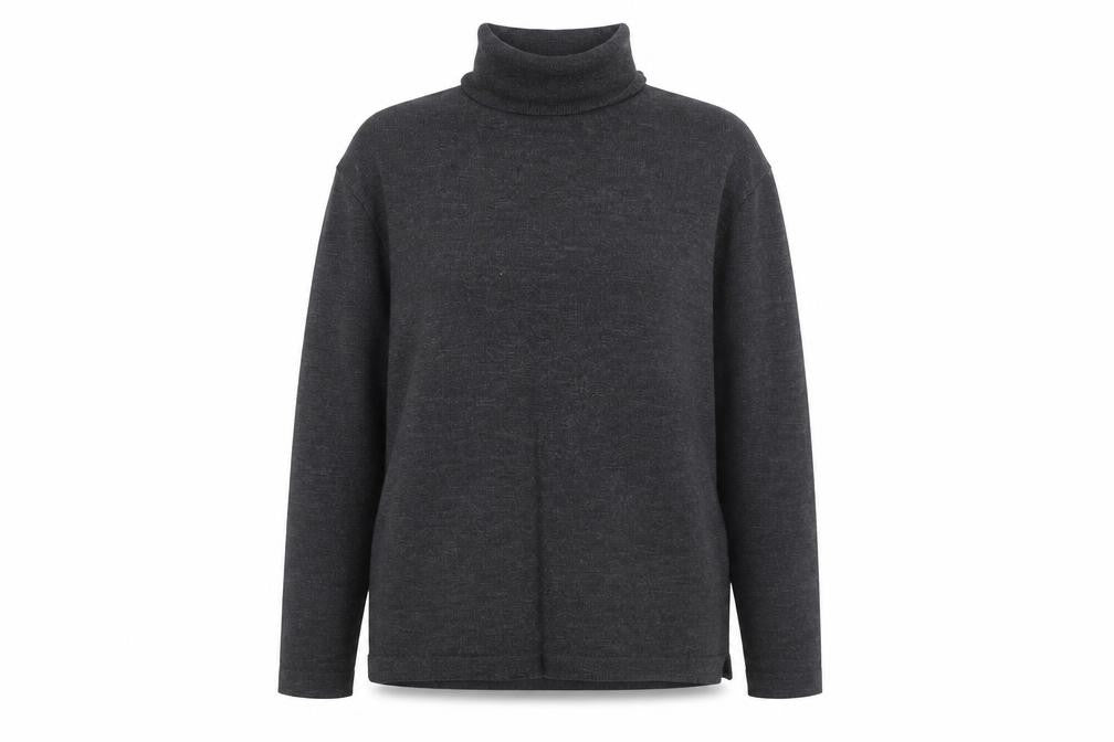 St Bernard Women’s Grey Roll Neck Lambswool Jumper Size 14-16