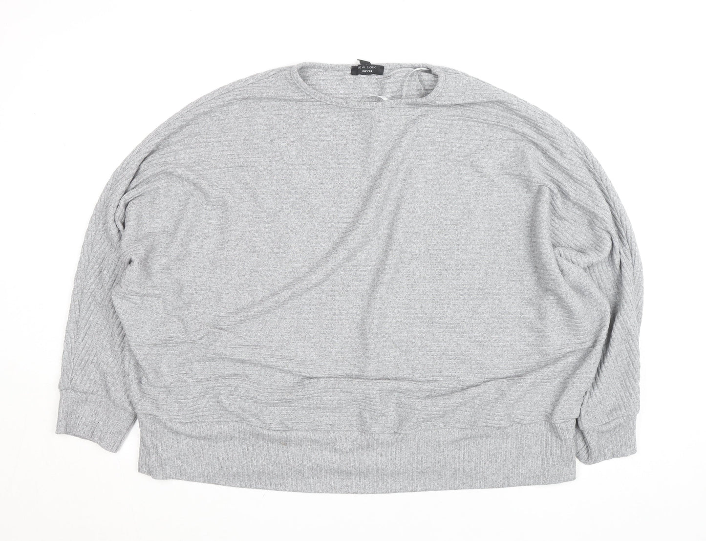 New Look Women’s Grey Plus Size 24 Curves Knit Pullover Jumper
