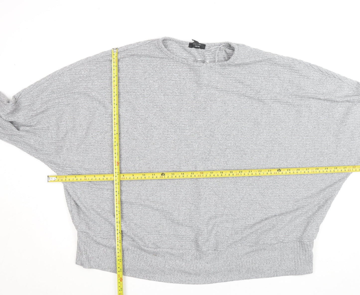 New Look Women’s Grey Plus Size 24 Curves Knit Pullover Jumper