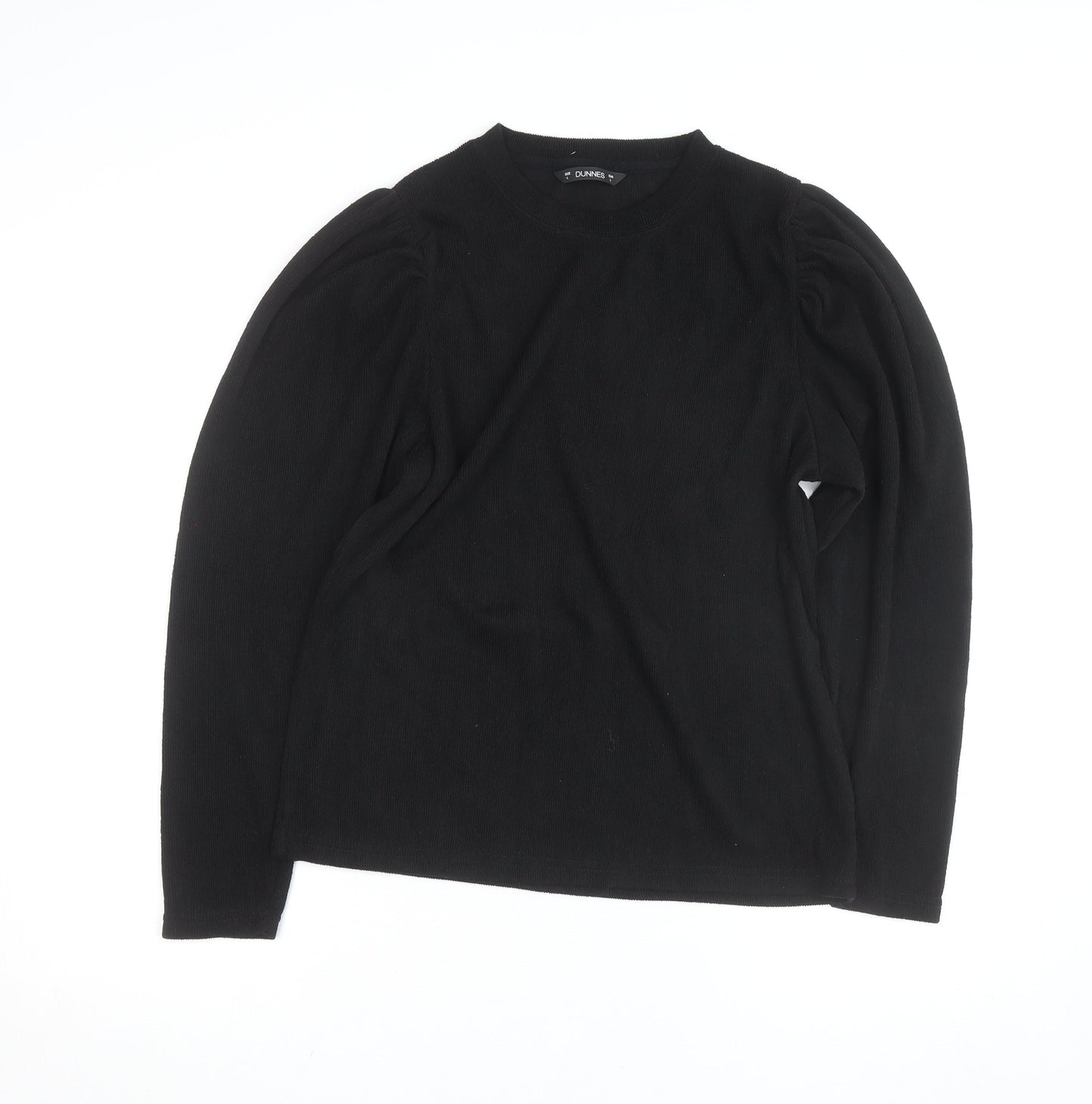 Dunnes Stores Women’s Black Puff Sleeve Crew Neck Pullover Jumper L