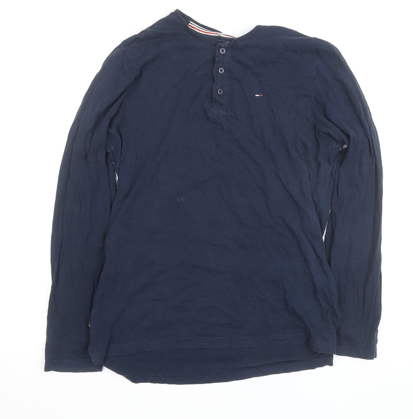 Tommy Hilfiger Denim Men’s Blue Long Sleeve Henley Shirt Size S