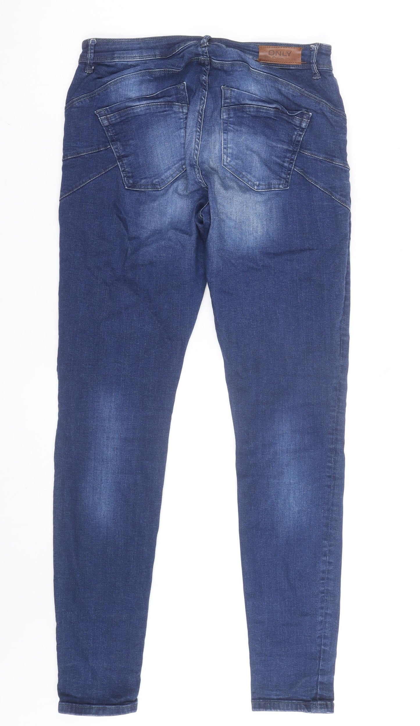 ONLY Women's Blue Regular Fit Skinny Jeans Size 14