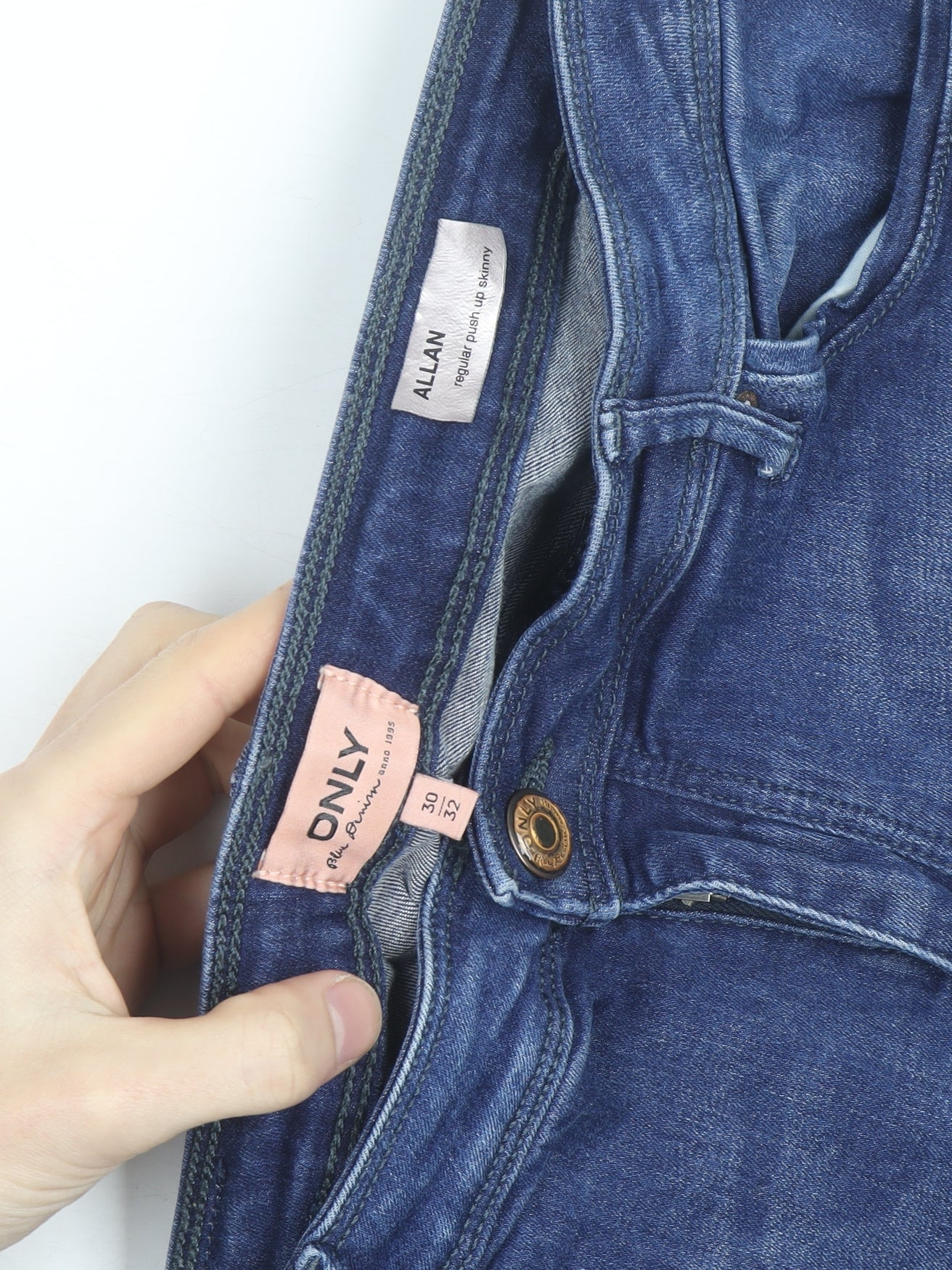 ONLY Women's Blue Regular Fit Skinny Jeans Size 14