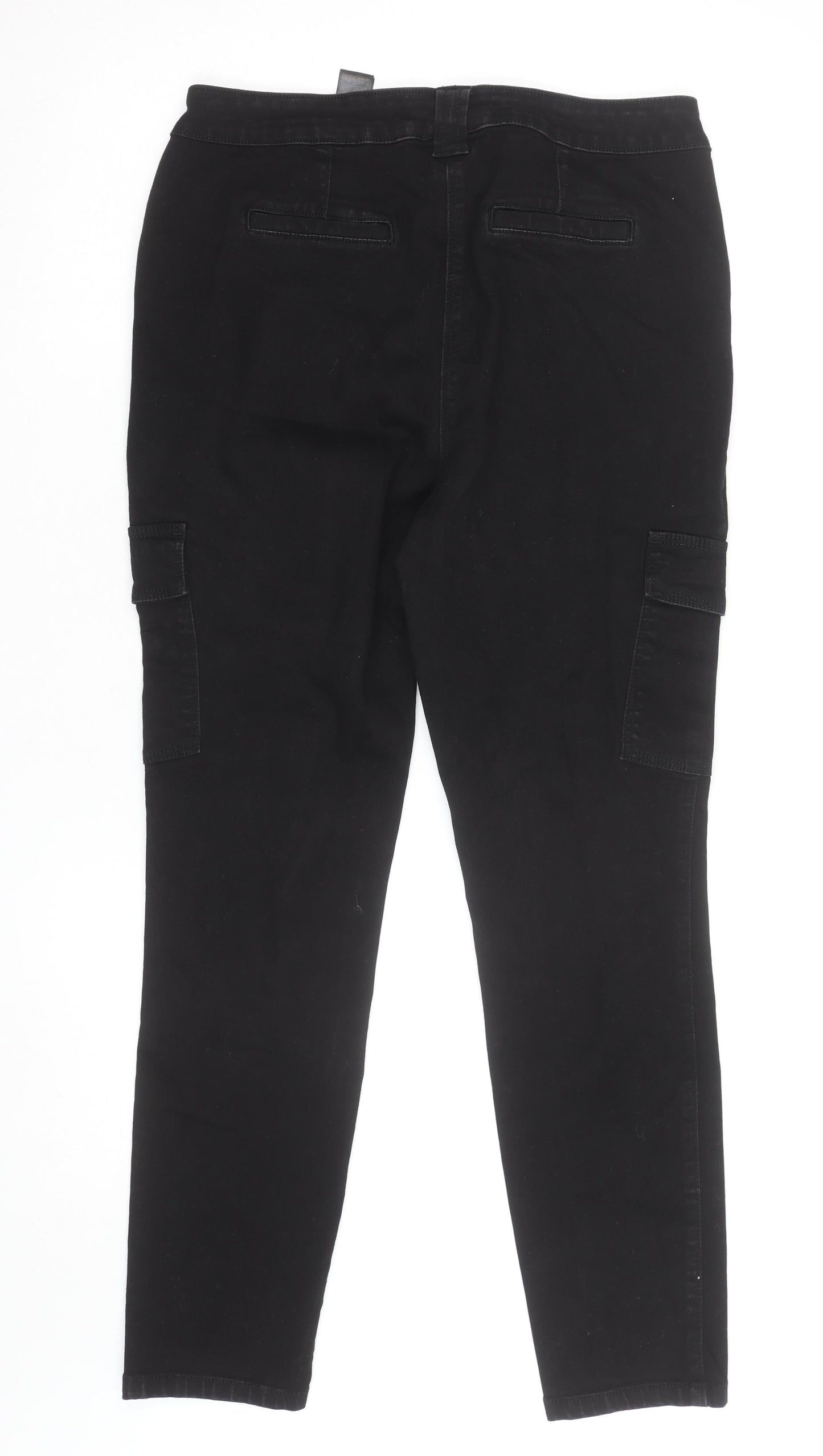Next Women’s Black Skinny Mid Rise Cargo Trousers Size 14
