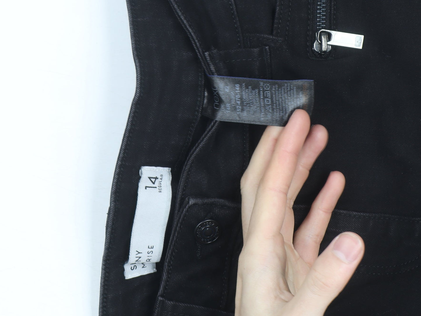 Next Women’s Black Skinny Mid Rise Cargo Trousers Size 14