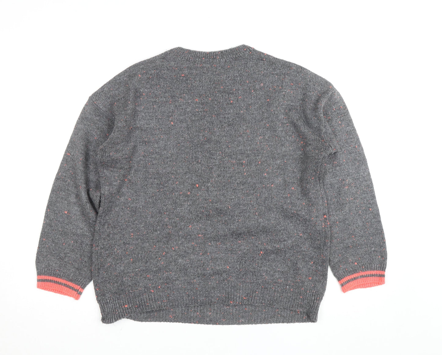 Next Women Grey Star Knit Pullover Jumper Size 10