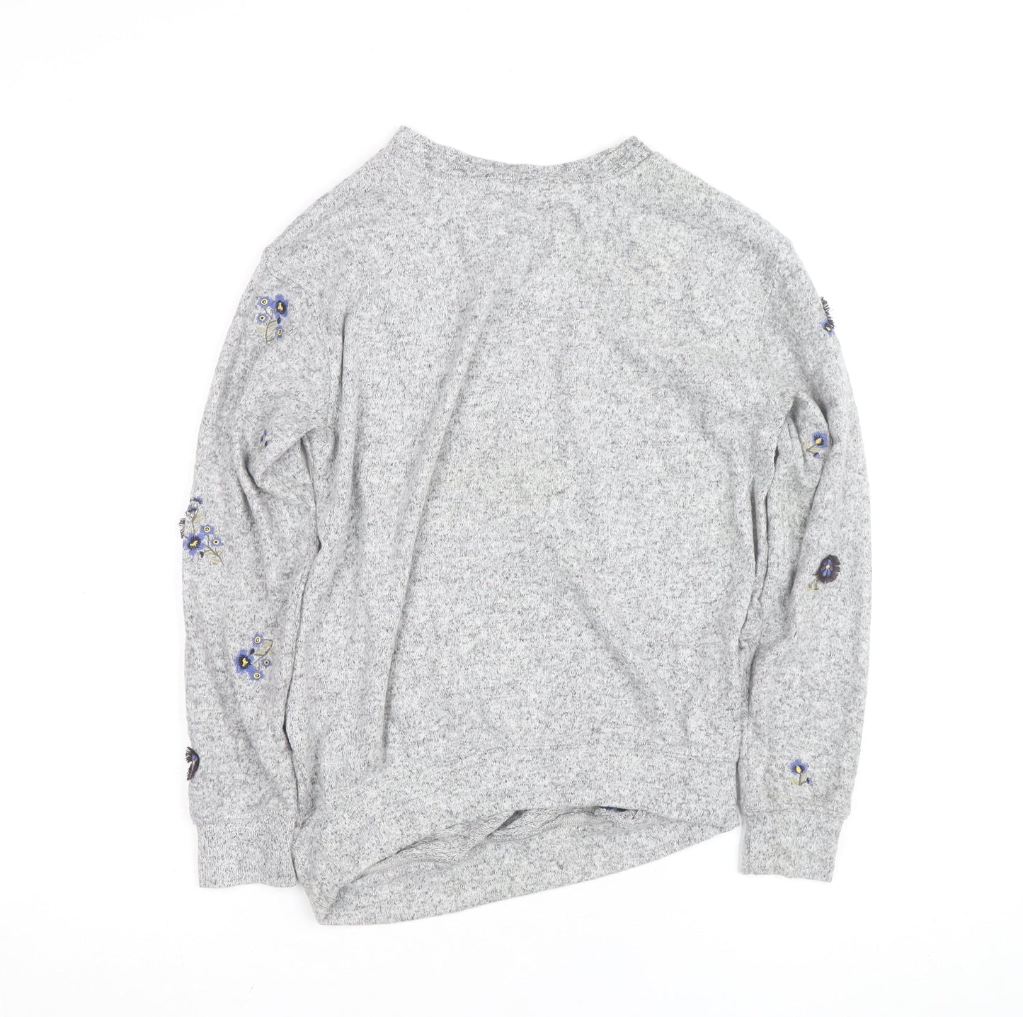 H&M Women Grey Floral Embroidered Maternity Pullover Jumper Size S