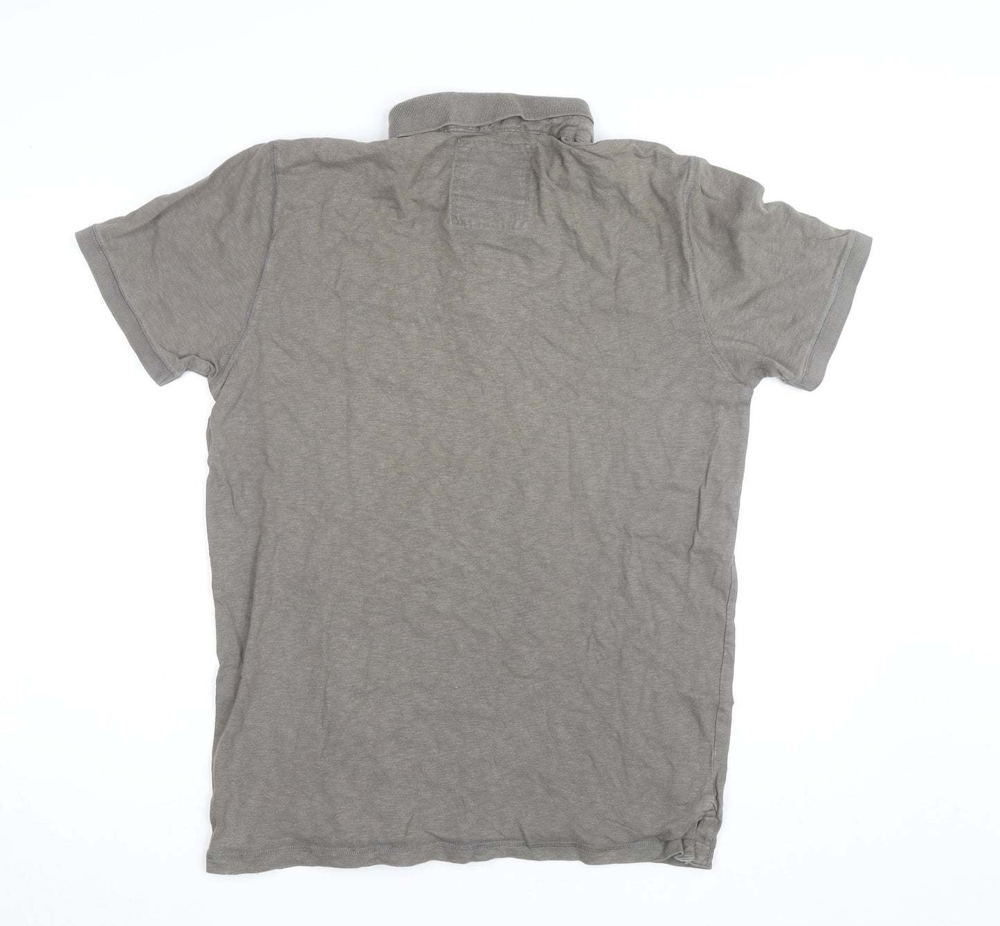 Next Men’s Brown Graphic Print Cotton Polo Shirt Size L