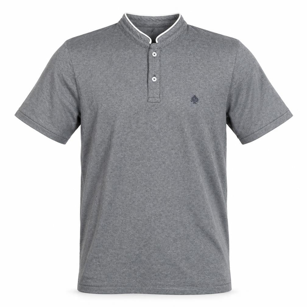 Springfield Men’s Grey Mao Collar Polo Shirt Size L