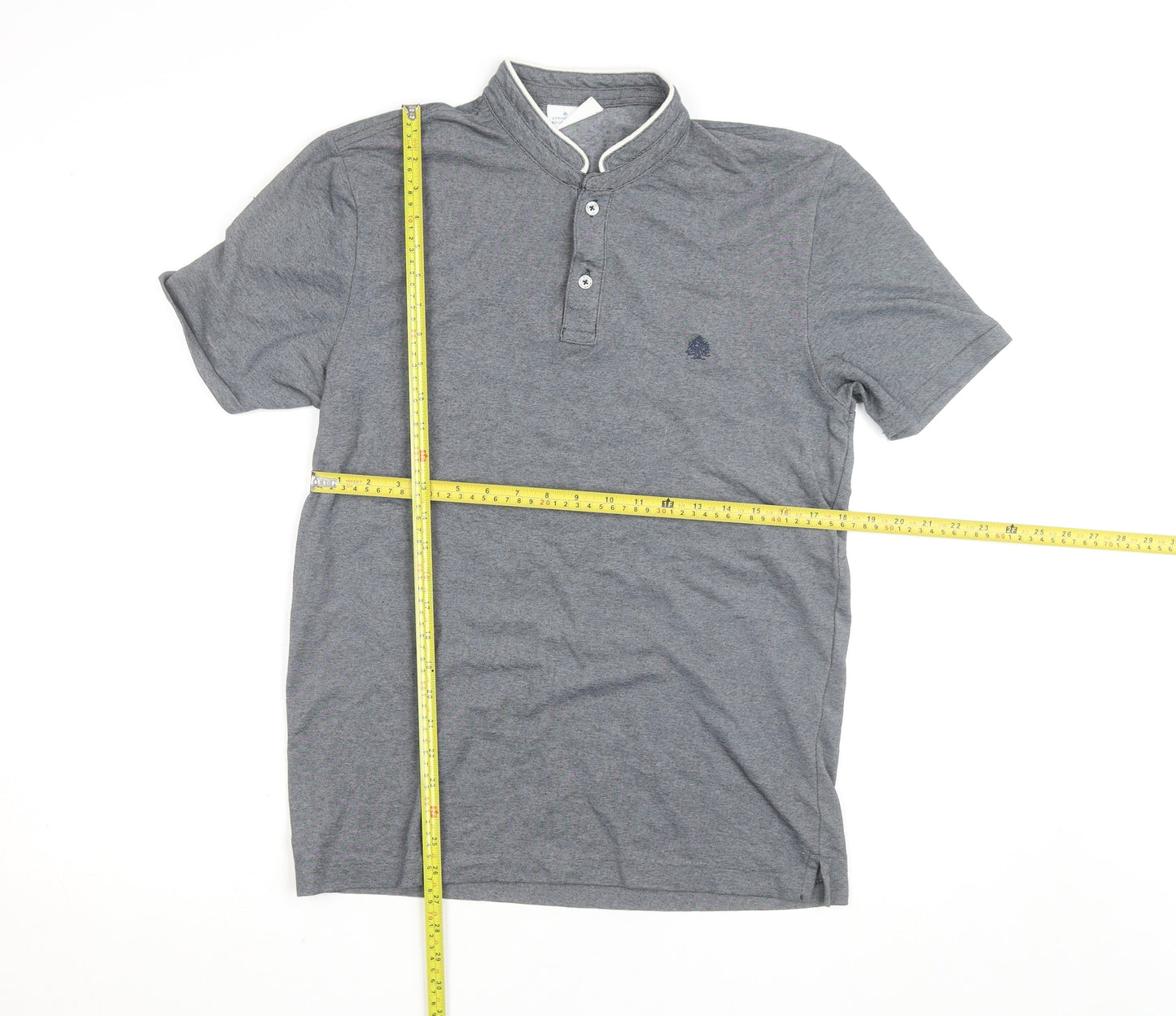 Springfield Men’s Grey Mao Collar Polo Shirt Size L
