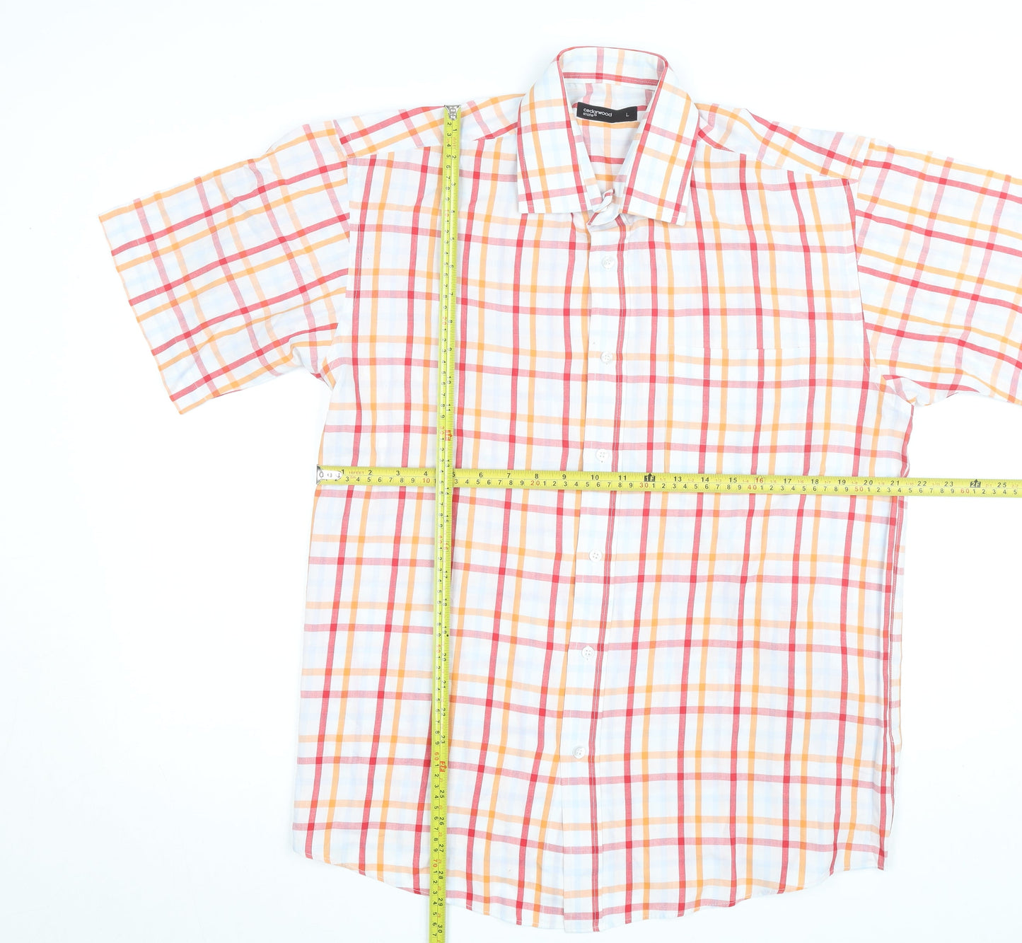 Cedarwood State Men's Multicoloured Check Short Sleeve Button-Up Shirt L