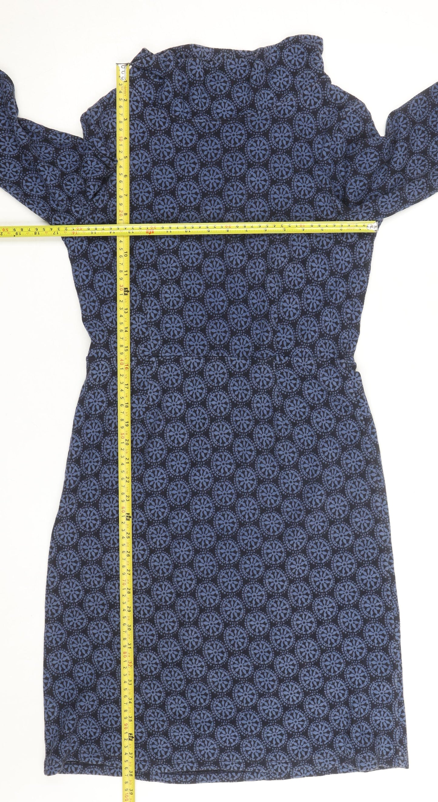 Seasalt Cornwall Women Blue Geometric Shift Dress Size 10