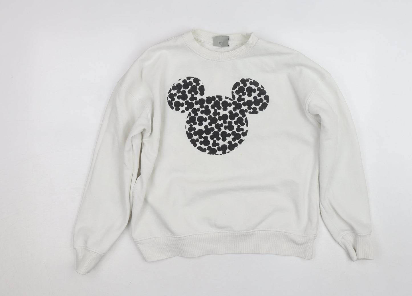 Disney Girls White Mickey Mouse Pullover Jumper - Size 14-16 L