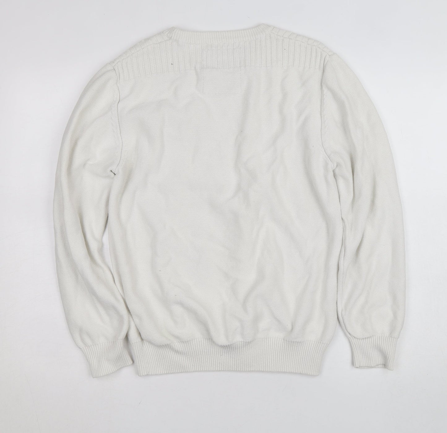 Strength & Honour Men's Ivory Cotton Crew Neck Jumper L